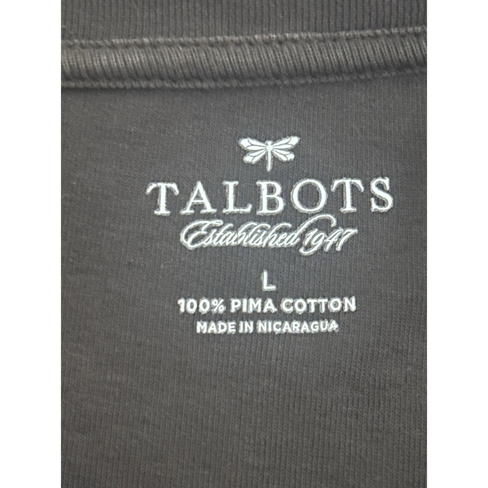 Talbots 3/4 Sleeve Tee Shirt Jersey Brown Cotton SZ L - Picture 5 of 5